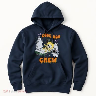 Code Boo Crew Funny Ghost Nurse Halloween Costume Hoodie