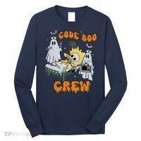 Code Boo Crew Funny Ghost Nurse Halloween Costume Long Sleeve Shirt thumb 0