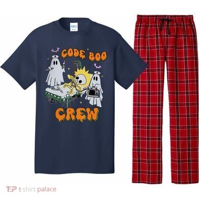Code Boo Crew Funny Ghost Nurse Halloween Costume Pajama Set