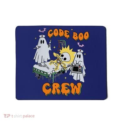 Code Boo Crew Funny Ghost Nurse Halloween Costume Mousepad
