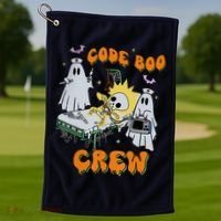 Code Boo Crew Funny Ghost Nurse Halloween Costume Golf Towel thumb 1
