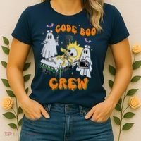 Code Boo Crew Funny Ghost Nurse Halloween Costume Women's T-Shirt thumb 2