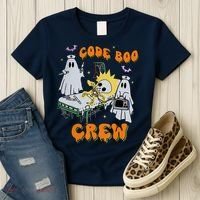 Code Boo Crew Funny Ghost Nurse Halloween Costume Women's T-Shirt thumb 3