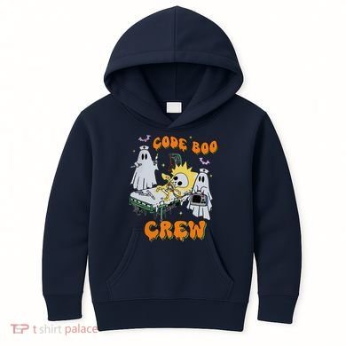 Code Boo Crew Funny Ghost Nurse Halloween Costume Kids Hoodie