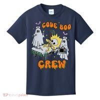 Code Boo Crew Funny Ghost Nurse Halloween Costume Kids T-Shirt thumb 0