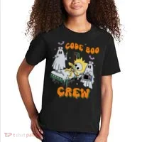 Code Boo Crew Funny Ghost Nurse Halloween Costume Kids T-Shirt thumb 2