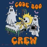 Code Boo Crew Funny Ghost Nurse Halloween Costume Kids T-Shirt thumb 4