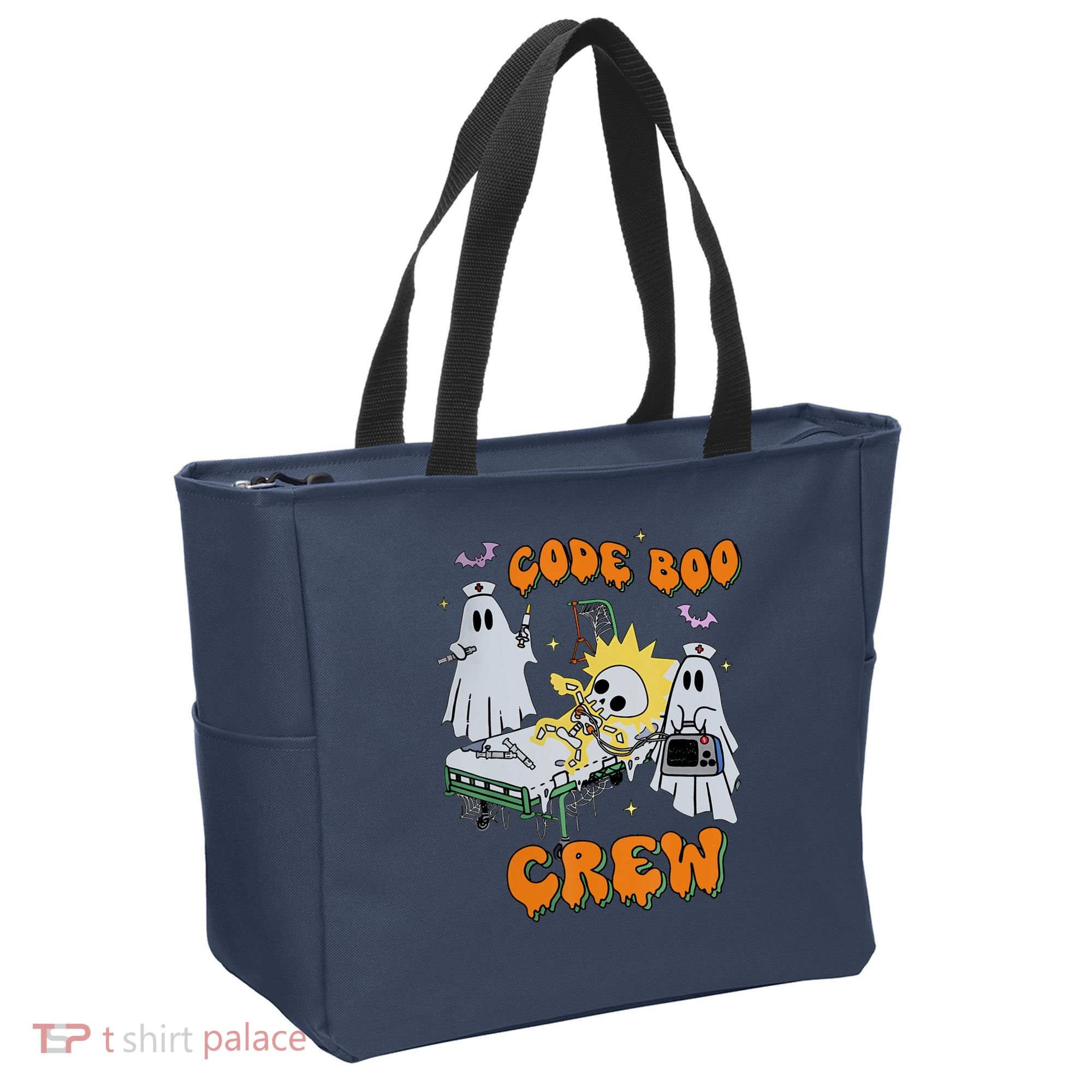 Code Boo Crew Funny Ghost Nurse Halloween Costume Tote Bag