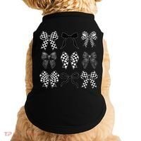 Coquette Bow Checkered Flag Race Car Racing Women Cute Doggie Tank thumb 0