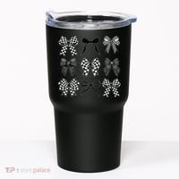 Coquette Bow Checkered Flag Race Car Racing Women Cute Tumbler thumb 0
