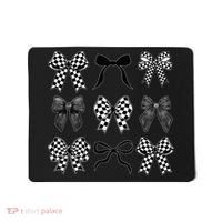Coquette Bow Checkered Flag Race Car Racing Women Cute Mousepad thumb 0