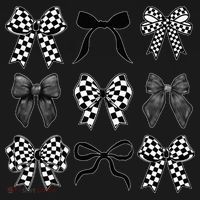 Coquette Bow Checkered Flag Race Car Racing Women Cute Mousepad thumb 1