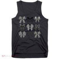 Coquette Bow Checkered Flag Race Car Racing Women Cute Tank Top thumb 0