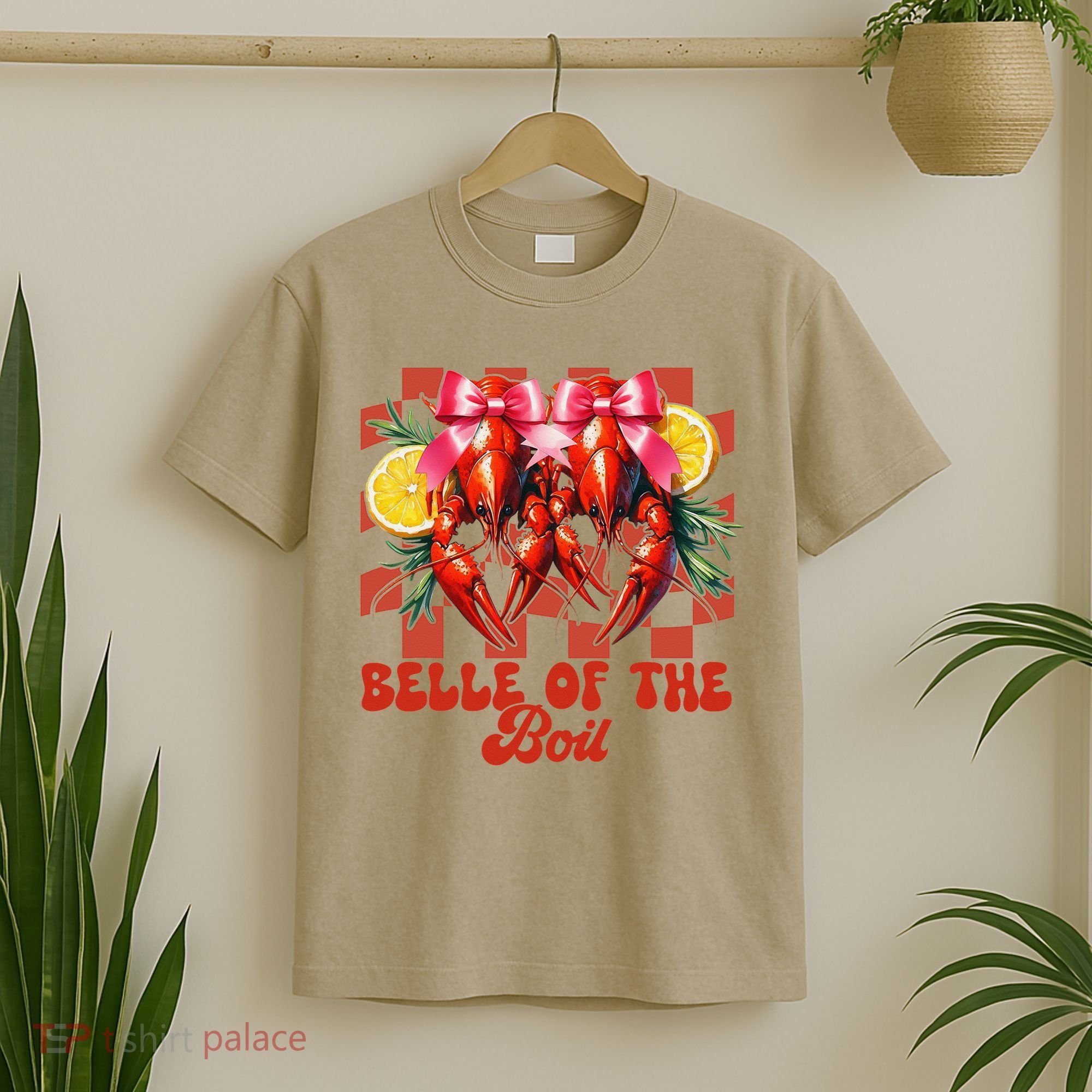 Crawfish Boil Coquette Bow Belle Of The Boil Cajun Seafood T-Shirt