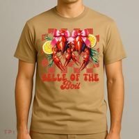Crawfish Boil Coquette Bow Belle Of The Boil Cajun Seafood T-Shirt thumb 3