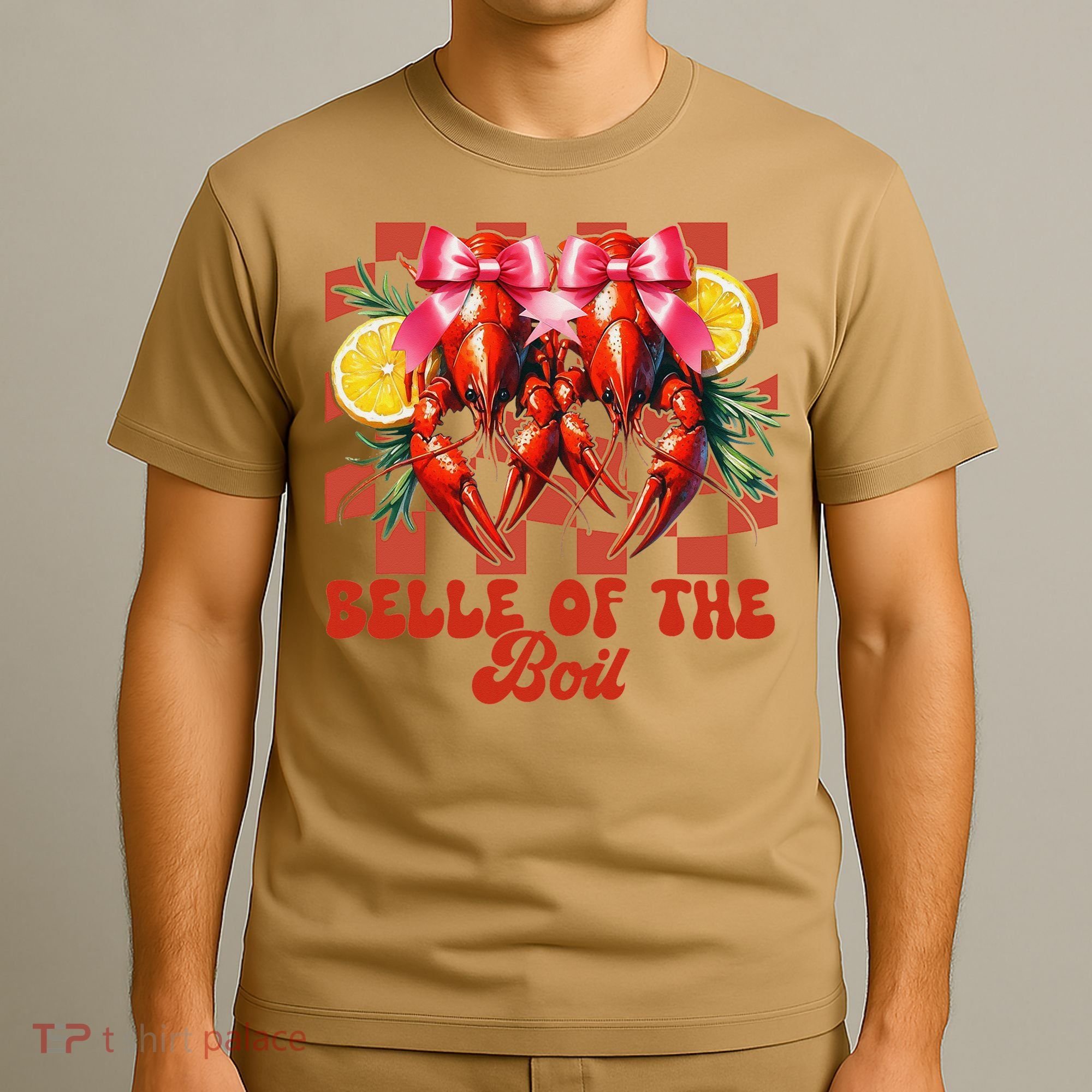Crawfish Boil Coquette Bow Belle Of The Boil Cajun Seafood T-Shirt