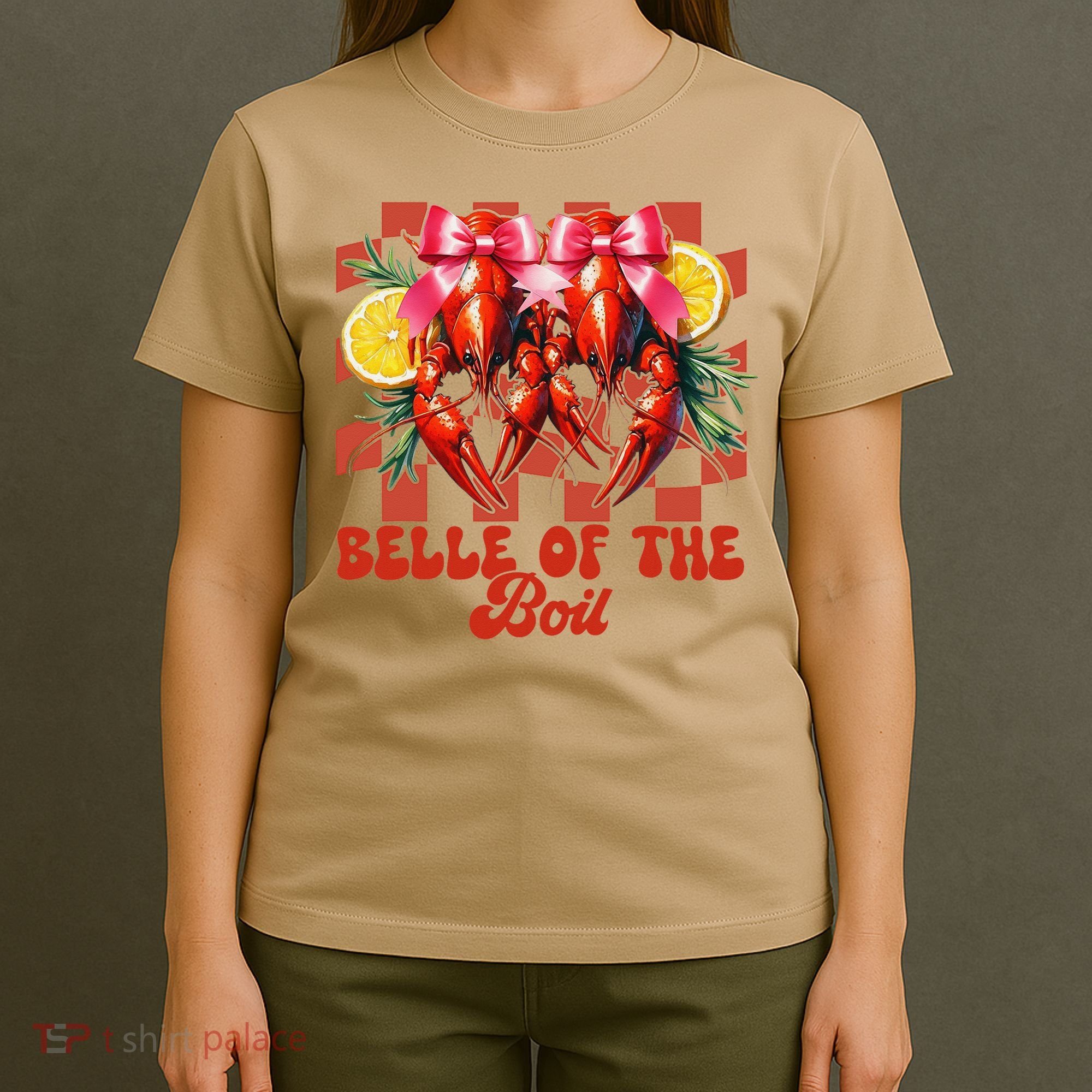 Crawfish Boil Coquette Bow Belle Of The Boil Cajun Seafood T-Shirt