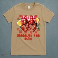 Crawfish Boil Coquette Bow Belle Of The Boil Cajun Seafood T-Shirt thumb 5