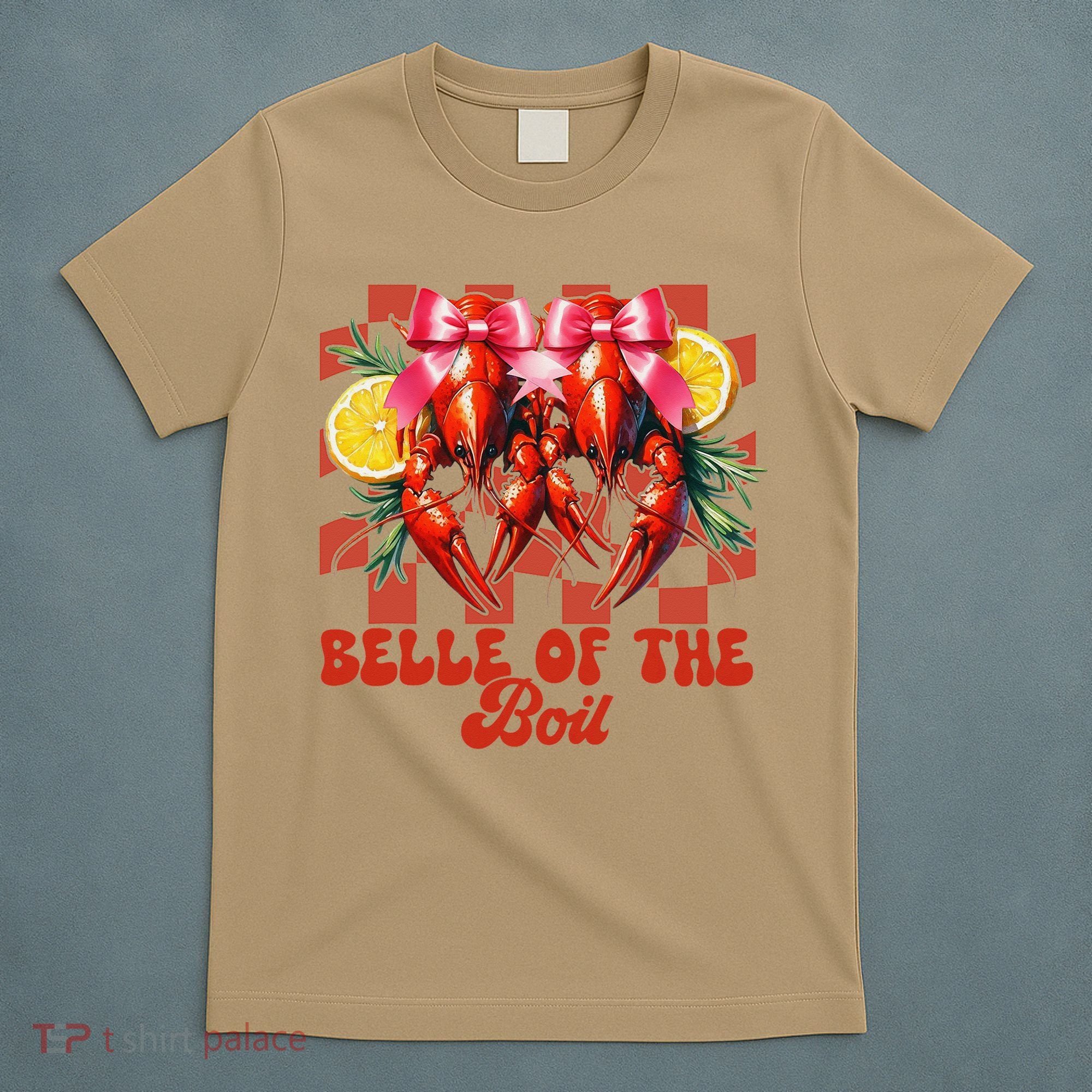 Crawfish Boil Coquette Bow Belle Of The Boil Cajun Seafood T-Shirt
