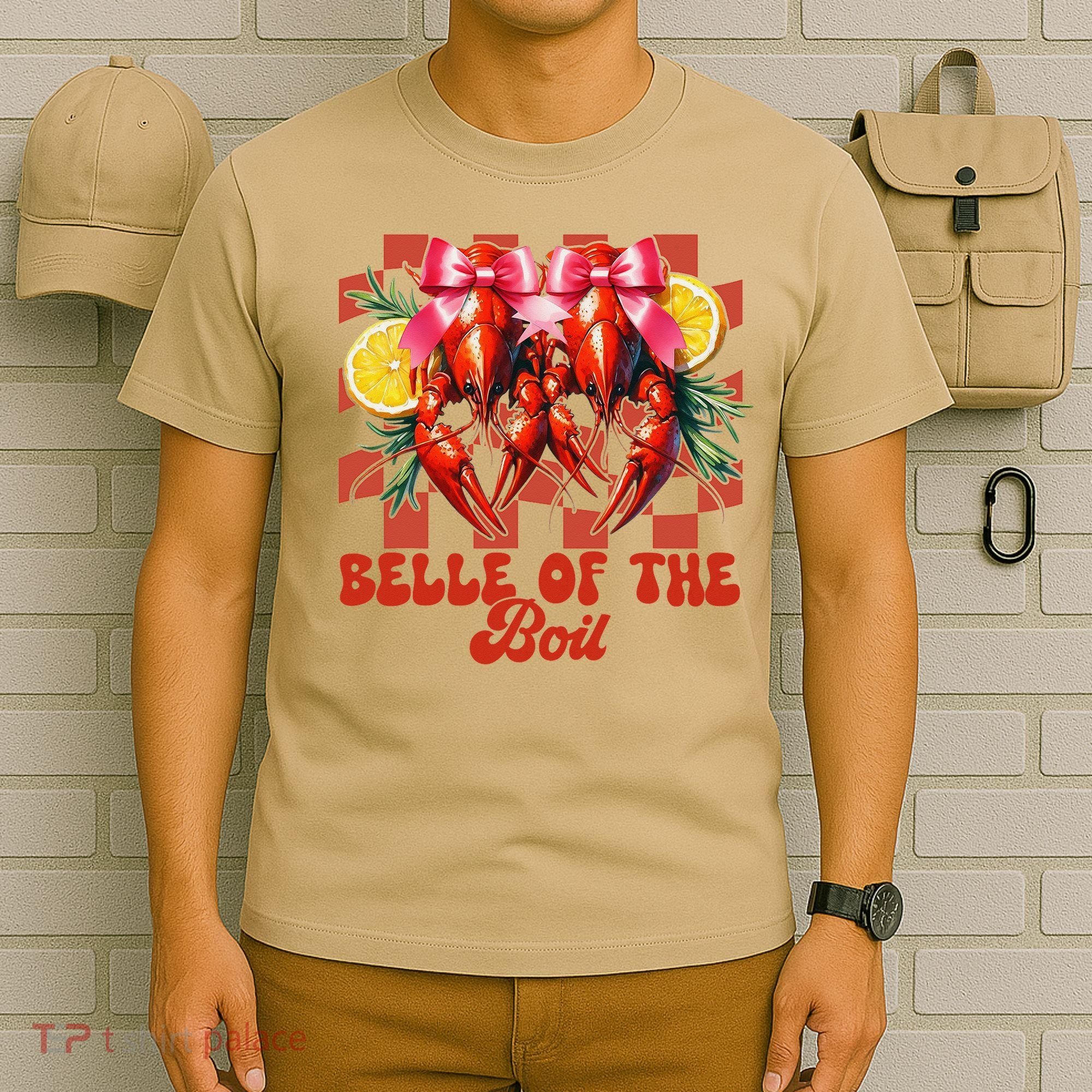 Crawfish Boil Coquette Bow Belle Of The Boil Cajun Seafood T-Shirt