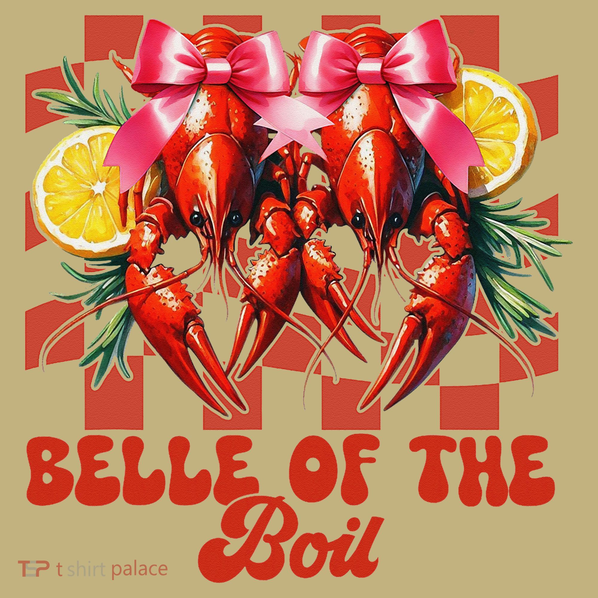 Crawfish Boil Coquette Bow Belle Of The Boil Cajun Seafood T-Shirt