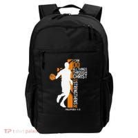 Christian Basketball Cross I Can Do All Things Through Jesus Backpack thumb 0
