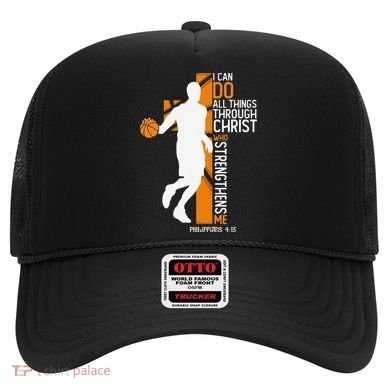 Christian Basketball Cross I Can Do All Things Through Jesus Hat