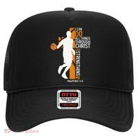 Christian Basketball Cross I Can Do All Things Through Jesus Hat thumb 0