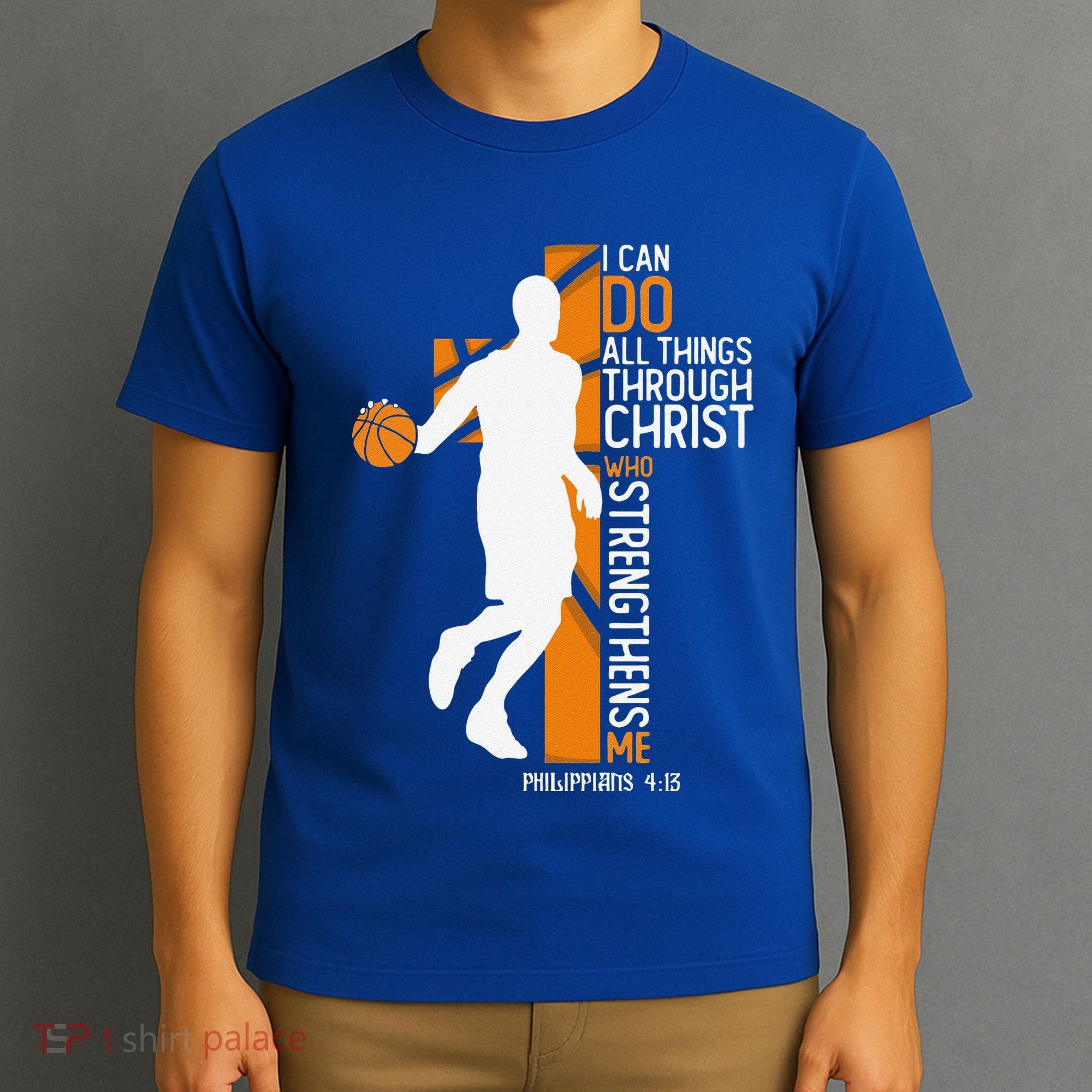 Christian Basketball Cross I Can Do All Things Through Jesus T-Shirt