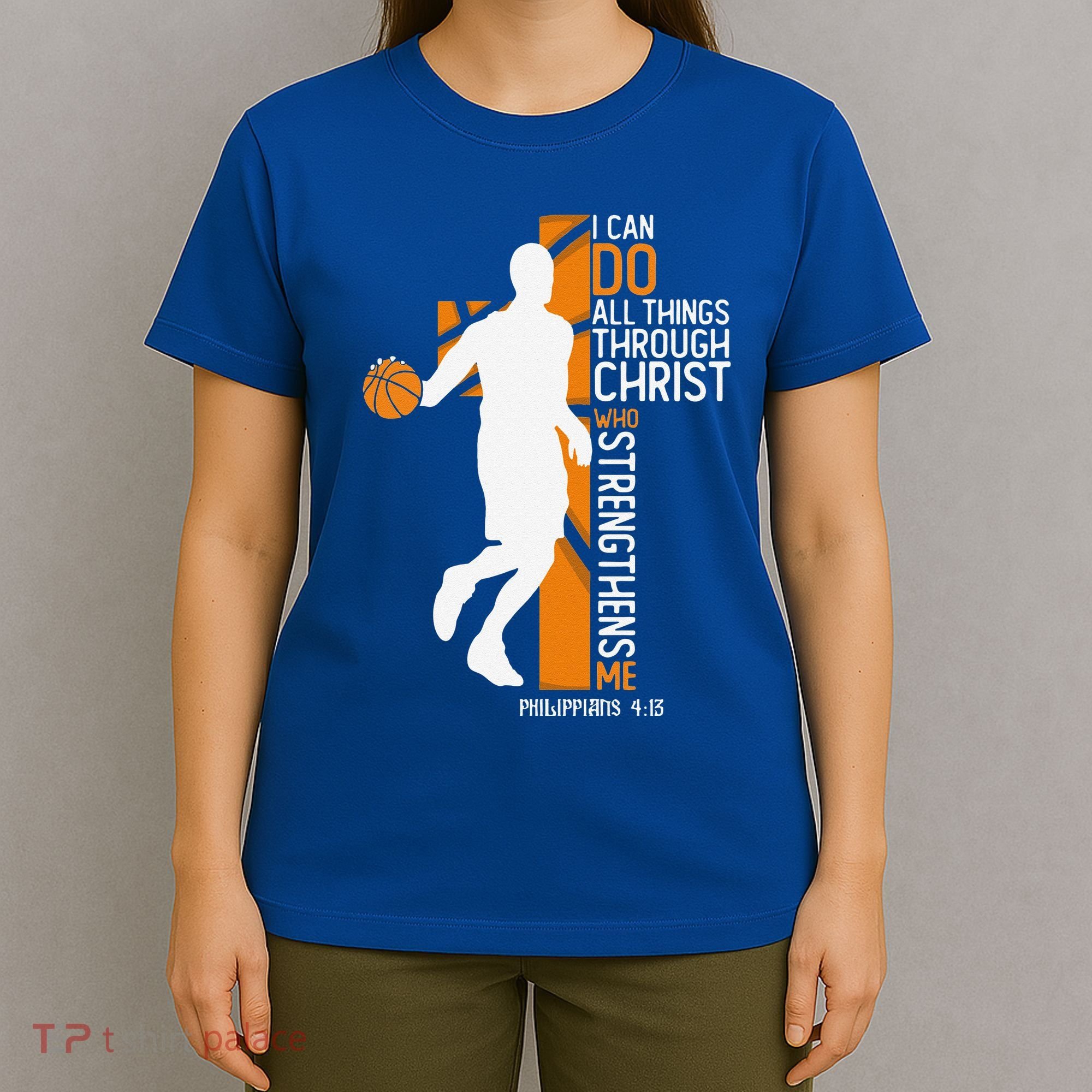 Christian Basketball Cross I Can Do All Things Through Jesus T-Shirt