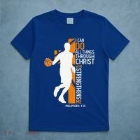 Christian Basketball Cross I Can Do All Things Through Jesus T-Shirt thumb 5