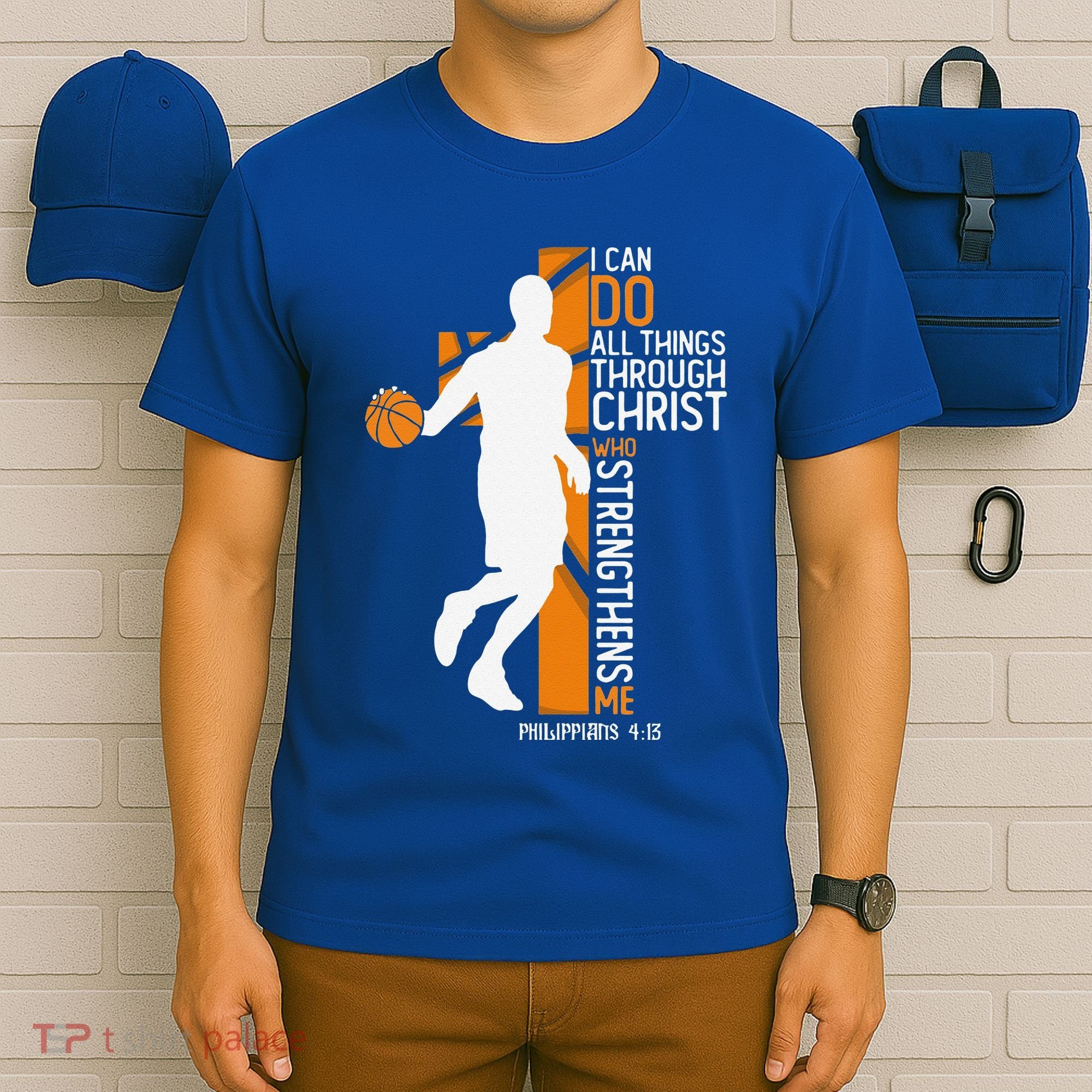 Christian Basketball Cross I Can Do All Things Through Jesus T-Shirt