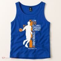 Christian Basketball Cross I Can Do All Things Through Jesus Tank Top thumb 2
