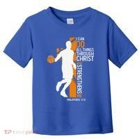Christian Basketball Cross I Can Do All Things Through Jesus Toddler T-Shirt thumb 0