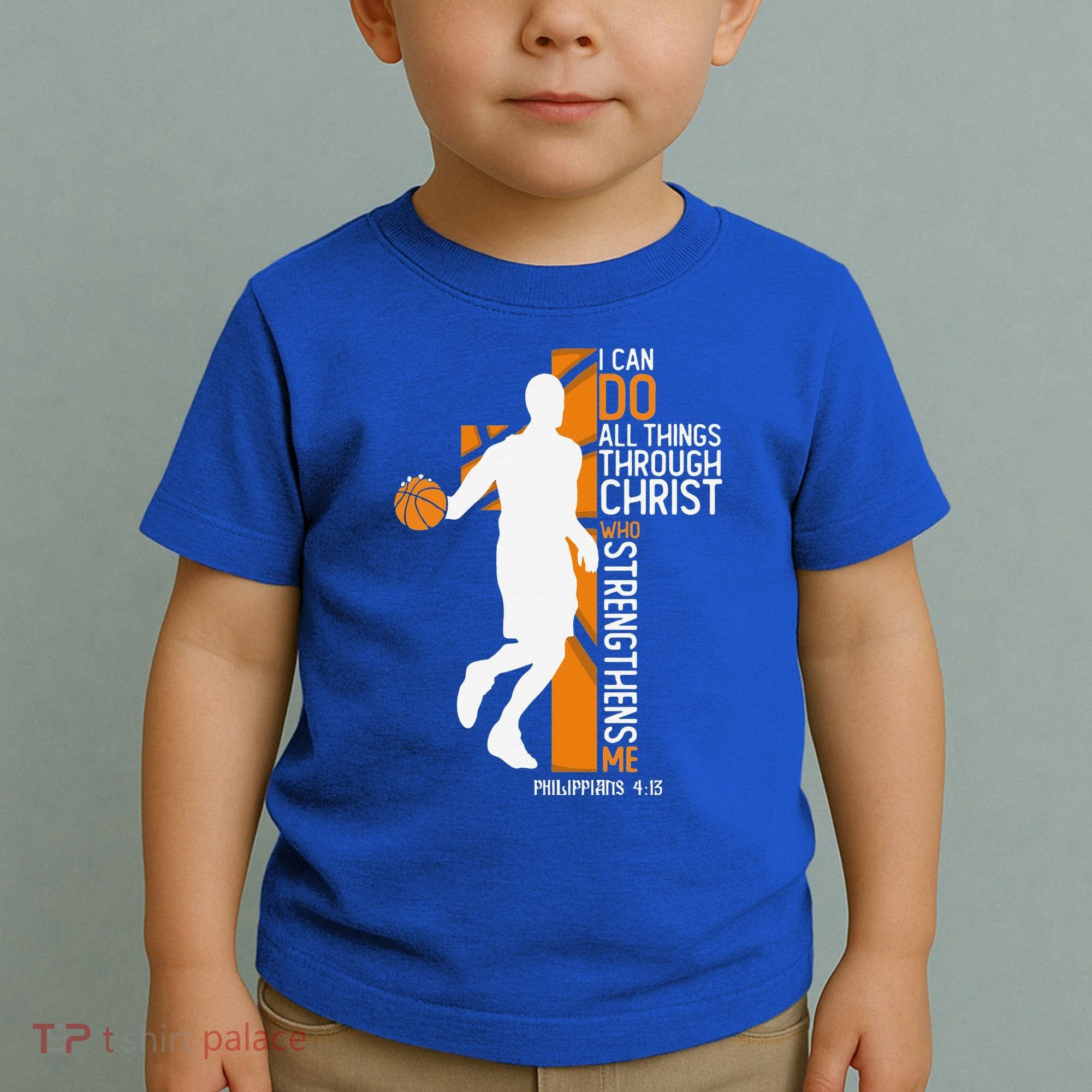 Christian Basketball Cross I Can Do All Things Through Jesus Toddler T-Shirt