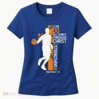 Christian Basketball Cross I Can Do All Things Through Jesus Women's T-Shirt thumb 0