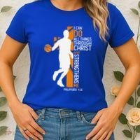 Christian Basketball Cross I Can Do All Things Through Jesus Women's T-Shirt thumb 2
