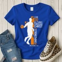Christian Basketball Cross I Can Do All Things Through Jesus Women's T-Shirt thumb 3