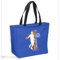 Christian Basketball Cross I Can Do All Things Through Jesus Tote Bag thumb 2