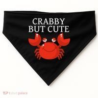 Crabby But Cute Crab Clothing Gift Decor Gift USA-Made Doggie Bandana thumb 0