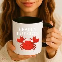 Crabby But Cute Crab Clothing Gift Decor Gift Coffee Mug thumb 3