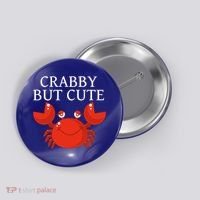 Crabby But Cute Crab Clothing Gift Decor Gift Button thumb 0