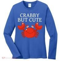 Crabby But Cute Crab Clothing Gift Decor Gift Women's Long Sleeve Shirt thumb 0