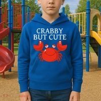 Crabby But Cute Crab Clothing Gift Decor Gift Kids Hoodie thumb 2