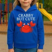 Crabby But Cute Crab Clothing Gift Decor Gift Kids Hoodie thumb 3