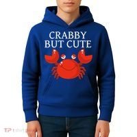 Crabby But Cute Crab Clothing Gift Decor Gift Kids Hoodie thumb 4
