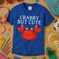Crabby But Cute Crab Clothing Gift Decor Gift Kids T-Shirt thumb 3