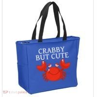 Crabby But Cute Crab Clothing Gift Decor Gift Tote Bag thumb 2