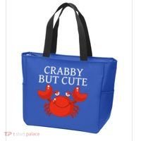 Crabby But Cute Crab Clothing Gift Decor Gift Tote Bag thumb 3