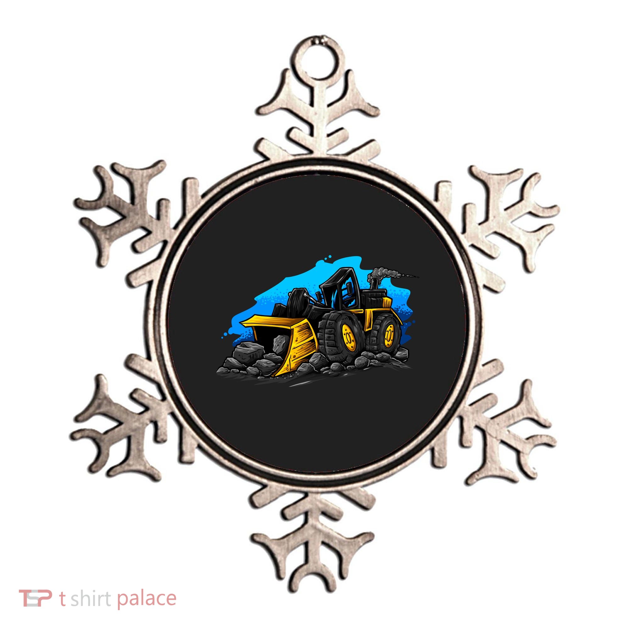 Cartoon Bulldozer Ornament